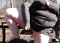 Indecent Feet big beautiful woman Solo Sextoy Outside