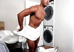 Drill My Hole: Dennis West in collar alongside inked Mike Maverick interracial anal sex scene