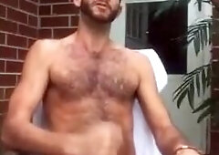Big-cock amateurs masturbating outdoors
