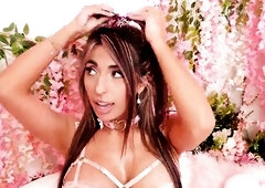 Latin babe doxy Luna Colombiana feeds Nade Naughty her breast milk and gets anal banged harder