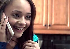 Holly Hendrix wants to have a baby so she fucks her dad's best friend until her cums in her pussy.