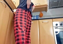 Kitchen Surprise: Banging a Taut Booty Toy with My Large Penis - Groans and Cum Inside - Hotsportfitboy