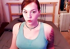 Friend's horny transsexual girlfriend masturbates like a season pro