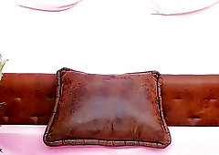 Inked shemale teases with her throbbing boner and jerks off