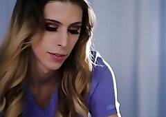 Horny shemale nurse and a patient fuck each other hardcore