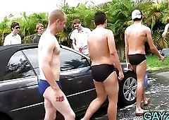 Sucking his thick cock