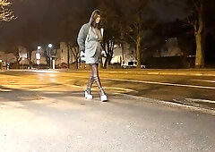 crossdresser Encasement meets business outfit