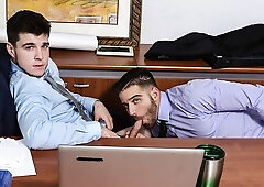 Politicians Noah Jones and Jackson Grant fuck at the office