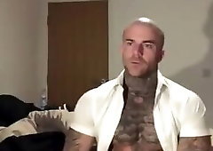 Bald Straight Tattooed Stud Jerking off vancityguyredux