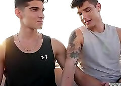 Muscle twinks bareback with massage