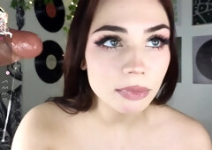 Brunette Teen's POV Dildo Blowjob Ignites Wild Fetish Heat