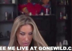 Bondage Blonde Teases Pussy