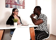 BBC ends up banging his breasty lawyer after winning his divorce - Daniela Gomez & Xander Ebony