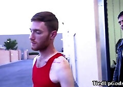 ripped domination & submission dom restrains and gags ginger sub