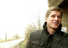 Hitchhiker shows thanks for the ride by sucking his new friend's dick