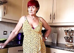 64yr-old Breasty Redhead GILF Housewife Mrs. Linda notices u checking her out , and helps u out by JACKING U OFF & SUCKING YOUR RAMROD! A little s