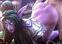 Tyrande Whisperwind gets her big booty pounded in Warcraft by Arti202animation