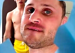 Devin and Aiden sucked cock from a glory hole