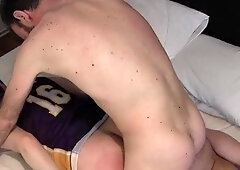 Sports dudes doing hook-up