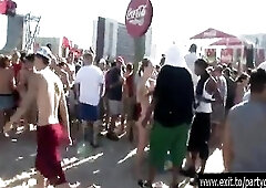 Drunk Teens at Public Boat and beach Party