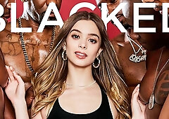 Alluring hottie Molly Little gets pleasure during interracial gangbang