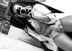 Latin hotty plays, positions and masturbates in front of her mirror- Salmakia