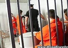 Bisexual prison guard gets hard