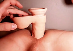 Buttfuck Dude Fag Orgazm Fake Penis Solo Going Knuckle Deep