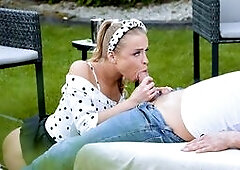 Alexa is looking super pretty in her outfit but she wears no panties.. its an invitation to her tight butt which is ready for deep anal drilling!