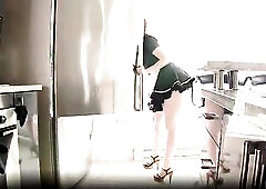maid chick gets impure in the kitchen whilst her boss is away