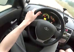 Youthful hitchhiker angel screws a stranger for a free ride!