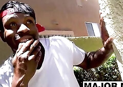 Alycia Starr Sucks Rome Major Large Ebony Knob In Sunny Backyard!