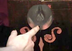 Bad Dragon Vibrator emerging from Fleshlight