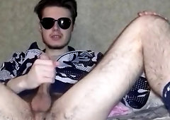 Faggot Guy Wanking Manhood and Bellowing Firm