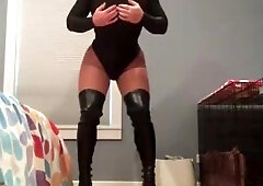 Melanies Boots (female Mask, Heels, Pantyhose, Crossdressing, Boots, High Heels And Bodysuit)