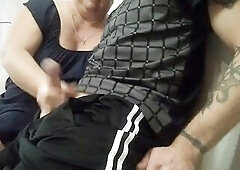 jerking off my dick in the office and helping me to cum