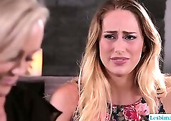 Blonde Carter and MILF Brandi appreciates 69 pussy licking