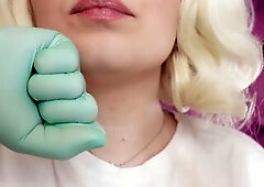 ASMR: two layers of colorful nitrile medical gloves