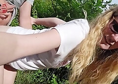 German blonde sex, cum on pussy cumshot compilation, risky outdoor