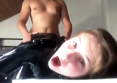 Teen 18+ In Latex Catsuit Gets Fucked