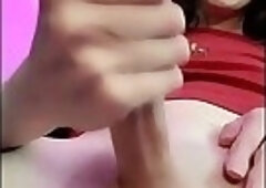 Cute Brunette Up-close Cum