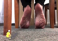 GINORMOUS THICK SOLES - LIL MANT UNDER THE TABLE - MANLYFOOT - STEP-DAD SHRUNK ME DOWN -