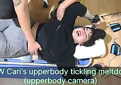 BBW Cari's upperbody tickling meltdown (full body camera - 4K)