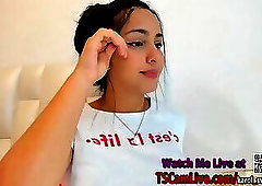 Hot Big Tits Latina Shemale on Webcam Part 2