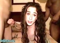 Cute Trap Sucks Big Dick