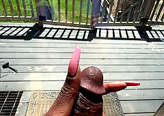 JERKING MY BIG COCK BY THE WINDOW