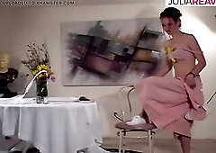 Excited maid groans as that babe bangs her snatch with a banana