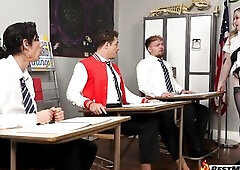 If They Wish An A, They All Have to Cum on The Teacher's Face with Alaina Taylor