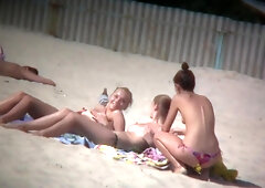 Nudist beach has lots of skinny white chicks to offer