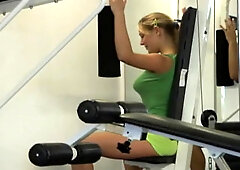 18 year old busty teen training her pussy